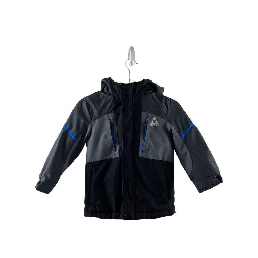 Gerry Systems Soft Shell Hooded Jacket Kids XS Gray Black MISSING INNER SHELL